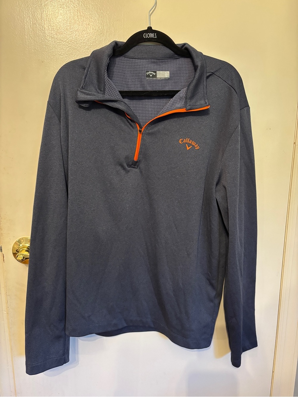 Callaway Navy Quarter-Zip Pullover with Orange Accents